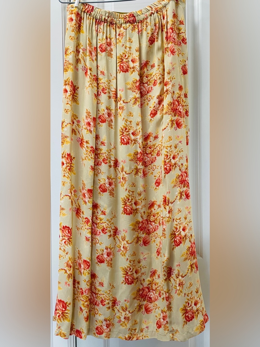 April Cornell Floral Maxi Skirt Small Cottagecore Side Button Elastic Waist - Picture 4 of 5